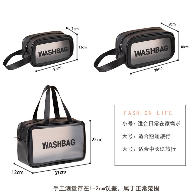 Super Popular Korean Style Ins Style Storage Bag Large Capacity Cosmetic Bag Business Travel Transparent Waterproof Toiletries Bag - Image 3